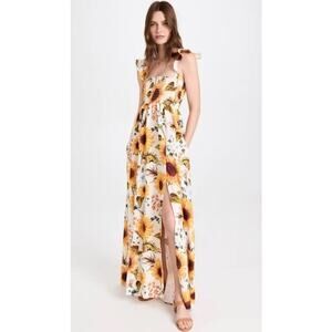 Aqua Bendita Leandra sunflower maxi sundress women’s small